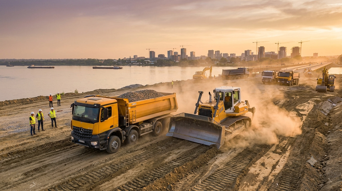 Road grader machinery
